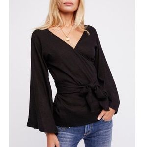 NWOT Free People Beyond the Beach Wrap Top | S